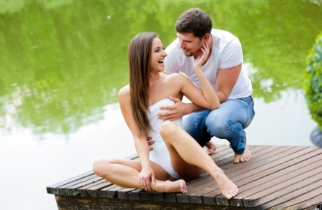 Hot brunette Amirah Adara enjoys a deep anal fucking outdoors by the lake 73709819