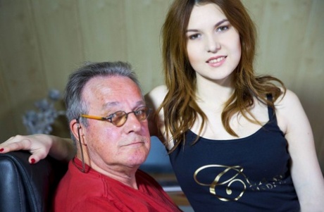 Young redhead Alegra satisfies her old sugar daddy's tiny cock as best she can 80396614
