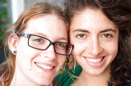 Young lesbians in glasses Sabina M and Zoey do more than kiss 63470290